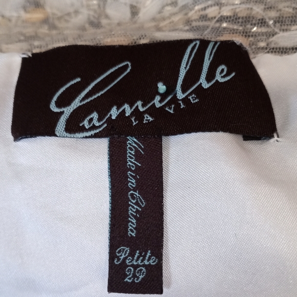 CAMILLE LA VIE Gown Prom One Shoulder Purple Yellow Beaded Floral Dress 2P - Picture 6 of 11